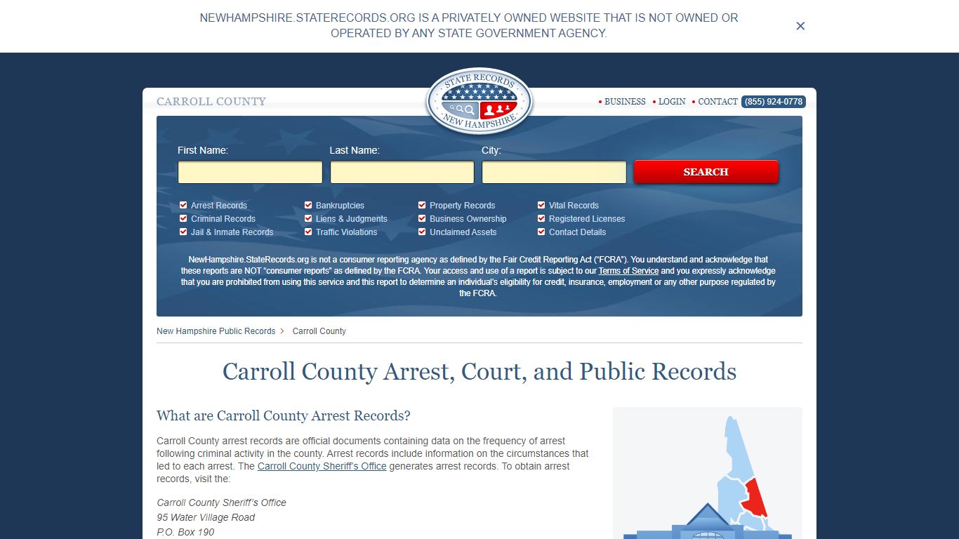 Carroll County Arrest, Court, and Public Records