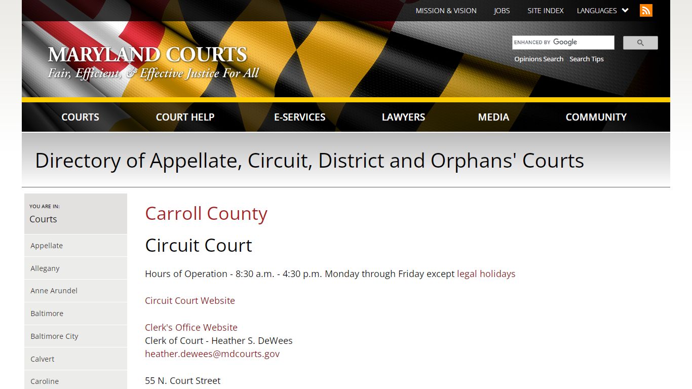 Carroll County | Maryland Courts